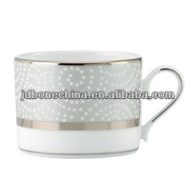 simple and easy golden bone china embossed coffee cup
